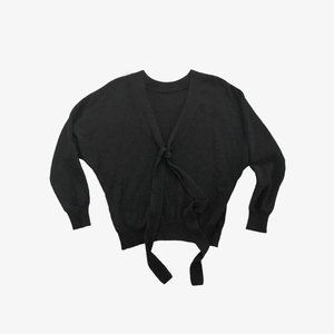 Vintage Black Wool Blend Front Tassel Sweater by Alberta Ferretti